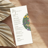 Spring Herfst Boho Wildflower Bloom Whimsical Menu