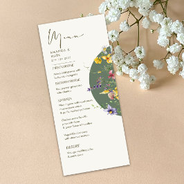 Spring Herfst Boho Wildflower Bloom Whimsical Menu