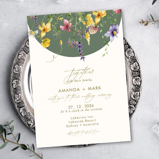 Spring Herfst Boho Wildflower grillig Kaart