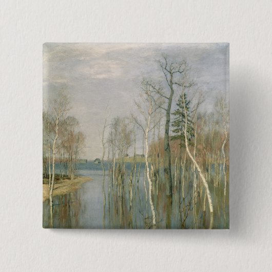 Spring, High Water, 1897 Vierkante Button 5,1 Cm (Voorkant)