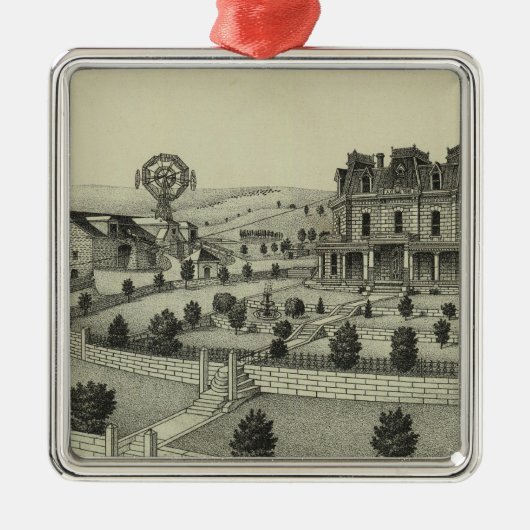 Spring Hill Boerderij, Chase County, Kansas Metalen Ornament (Voorkant)