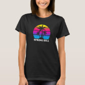 Spring Hill Florida Retro Palm Tree Sunset Vakanti T-shirt (Voorkant)