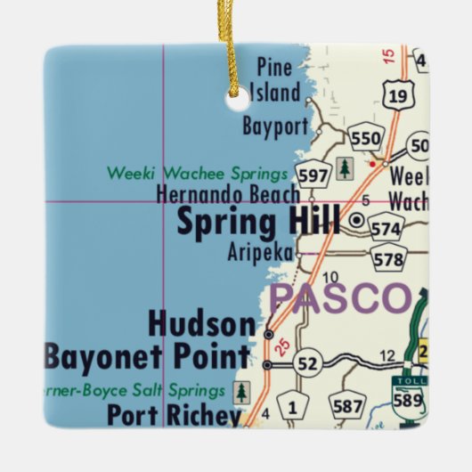 Spring Hill Map Keramisch Ornament (Voorkant)