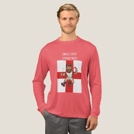 Spring hoog, speel trots Rugby Engeland Tri-Blend Shirt (Voorkant)