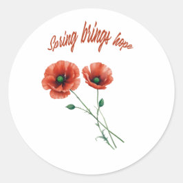 "Spring Hope Sticker" Ronde Sticker