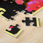 Spring Hot-roze Cherry Blossom op geel Legpuzzel (Zijkant)