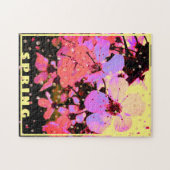 Spring Hot-roze Cherry Blossom op geel Legpuzzel (Horizontaal)