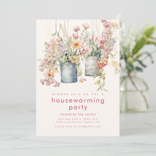 Spring Housewarming Party Uitnodigen Kaart (Staand voorkant)