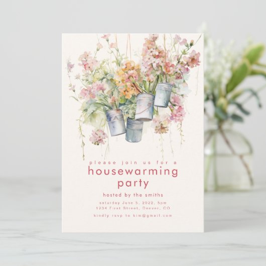 Spring Housewarming Party Uitnodigen Kaart (Staand voorkant)