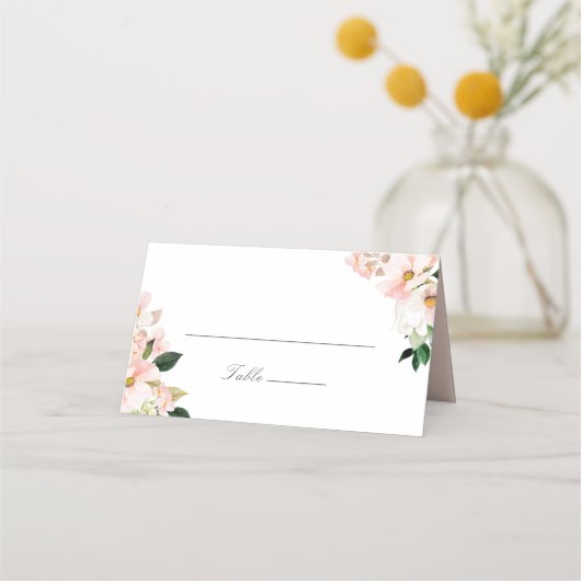 Spring Hydrangea Blossom Blush Roze Bloemen Huweli Plaatskaartje (Voorkant)