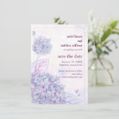 Spring Hydrangea & Swirls Bruiloft Save the Date (Staand voorkant)