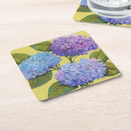 Spring Hydrangeas I Kartonnen Onderzetters (Schuin)