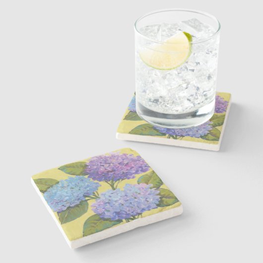 Spring Hydrangeas I Stenen Onderzetter (Zijkant)