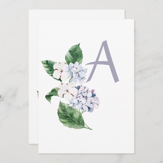 Spring HYRDANGEA met aanpasbare brief Bedankkaart (Voorkant / Achterkant)