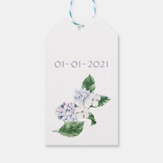 Spring HYRDANGEA met aanpasbare brief Cadeaulabel (Achterkant)