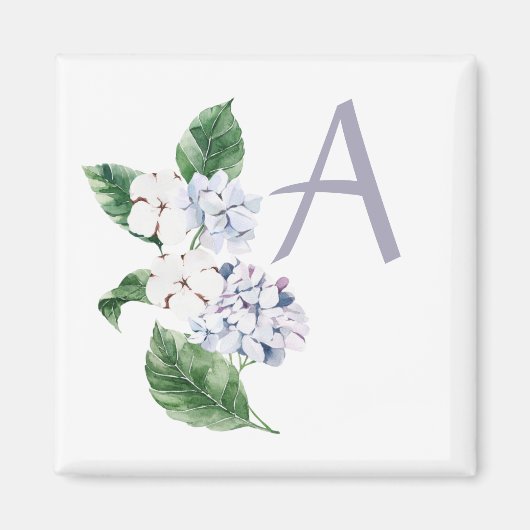 Spring HYRDANGEA met aanpasbare brief Magneet (Voorkant)