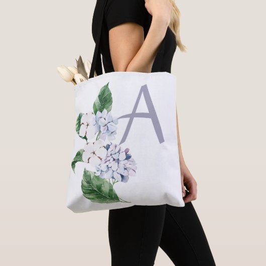Spring HYRDANGEA met aanpasbare brief Tote Bag (Dichtbij)