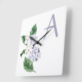 Spring HYRDANGEA met aanpasbare brief Vierkante Klok (Hoek)