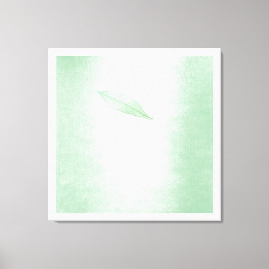 Spring Impressions Mint Groen Blad Canvas Afdruk (Voorkant)
