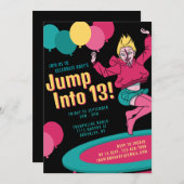 Spring in 13 Trampoline Meisje 13e verjaardag Kaart (Voorkant / Achterkant)