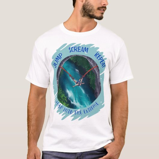 Spring in de Extreme Bungee Jump T-shirt (Voorkant)