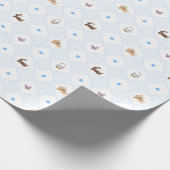 Spring in de lente - Blauw Cadeaupapier (Hoek)