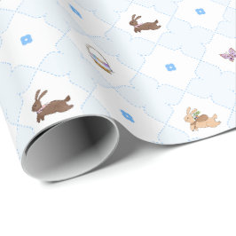 Spring in de lente - Blauw Cadeaupapier