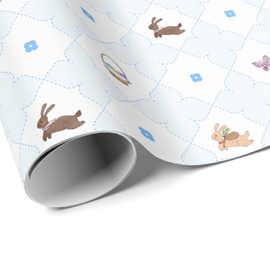 Spring in de lente - Blauw Cadeaupapier (Rol Hoek)