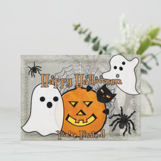 Spring in de nacht Halloween Kaart (Staand voorkant)