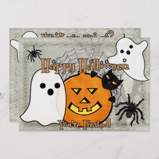 Spring in de nacht Halloween Kaart (Voorkant / Achterkant)