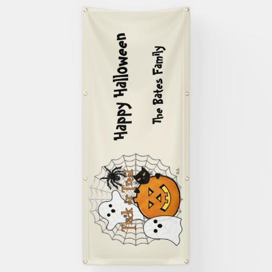 Spring in de nacht Halloween Spandoek (Verticaal)
