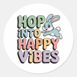 Spring in een goede stemming Pasen Konijn Sticker 