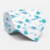 Spring in en Swimming Pattern Art Stropdas (Opgerold)