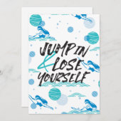 Spring in en verlies jezelf, het Zwemende Ontwerp  Bedankkaart (Voorkant / Achterkant)