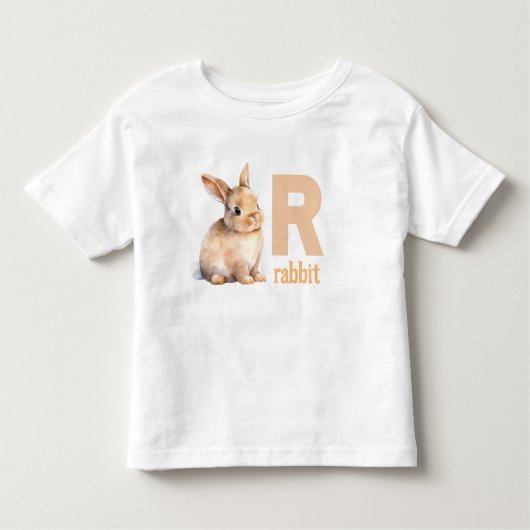 Spring in het leren: Adorable Alfabet Konijn Kinder Shirts (Voorkant)