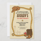 Spring in het zadel! Westerse Cowboy Verjaardagsfe Kaart (Voorkant)