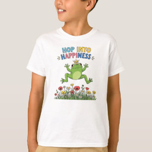 Spring in je Geluk – Cute Kikker Illustratie Quote T-shirt