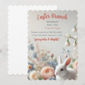 Spring in je sprong: Een Pastel Paasbrunch Uitnodi Kaart (Voorkant / Achterkant)