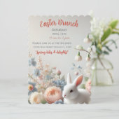 Spring in je sprong: Een Pastel Paasbrunch Uitnodi Kaart (Staand voorkant)