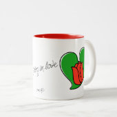 Spring in Love - Red Tulips Two-Tone Coffee Mok (Voorkant rechts)