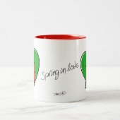Spring in Love - Red Tulips Two-Tone Coffee Mok (Center)