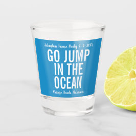 Spring in Ocean Blue and White House Party Shot Glas