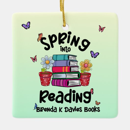 Spring in Reading Brenda K Davies Books Keramisch Ornament (Voorkant)