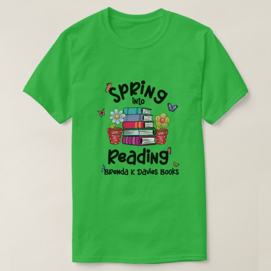 Spring in Reading Brenda K Davies Books T-shirt (Design voorkant)