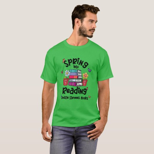 Spring in Reading Dustin Stevens Books T-shirt (Voorkant volledig)