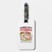Spring in schattigheid - Schattige hondenillustrat Bagagelabel (Achterkant verticaal)