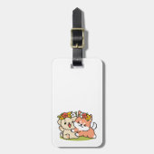 Spring in schattigheid - Schattige hondenillustrat Bagagelabel (Voorkant verticaal)