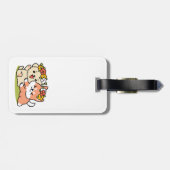 Spring in schattigheid - Schattige hondenillustrat Bagagelabel (Achterkant horizontaal)