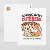 Spring in schattigheid - Schattige hondenillustrat Briefkaart (Voorkant / Achterkant)