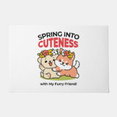 Spring in schattigheid - Schattige hondenillustrat Deurmat (Voorkant)